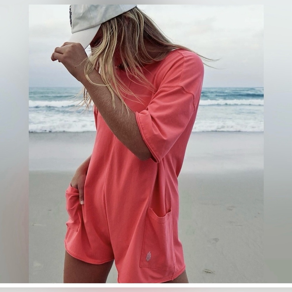 Free People Coral Short Sleeve Romper size s